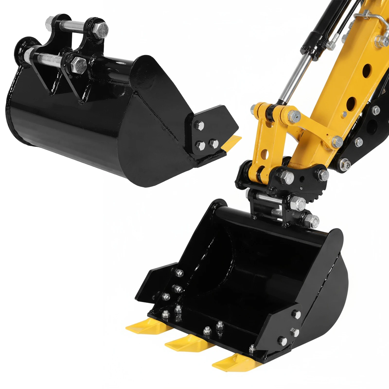 15.75in/400mm Heavy Excavator Attachment 0.98in Hole Mini Trench Bucket 3.46in Center Wheelbase Compatible with 0.8-1.8T Diggers