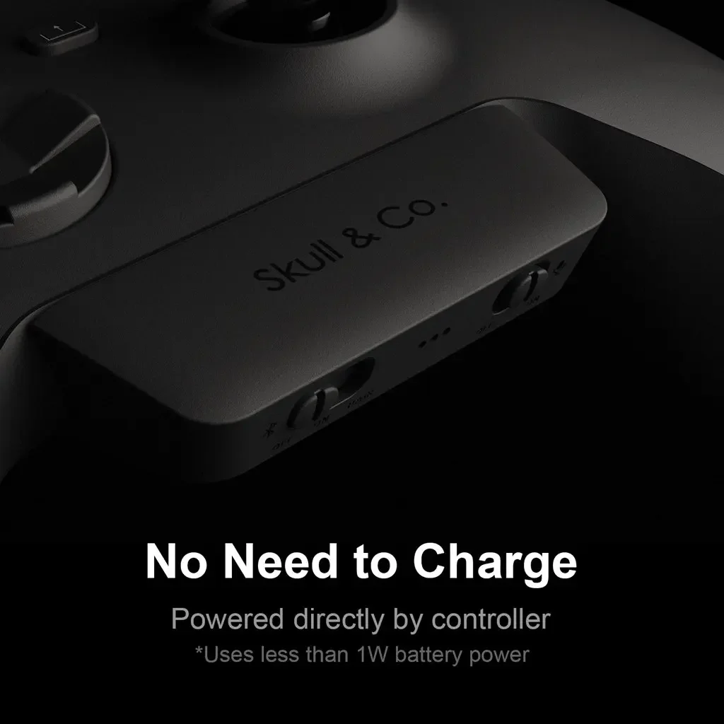 Savage Raven by Skull & Co. AudioBox Bluetooth 5.0 Audio Adapter APTX LL Transmitter for Xbox Series X/S Elite 2 Controller