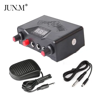 Professional Digital Tattoo Power Supply Kit With Foot Pedal RCA/DC Tattoo Power Cable Hooking Line Tattoo Machine Power Set