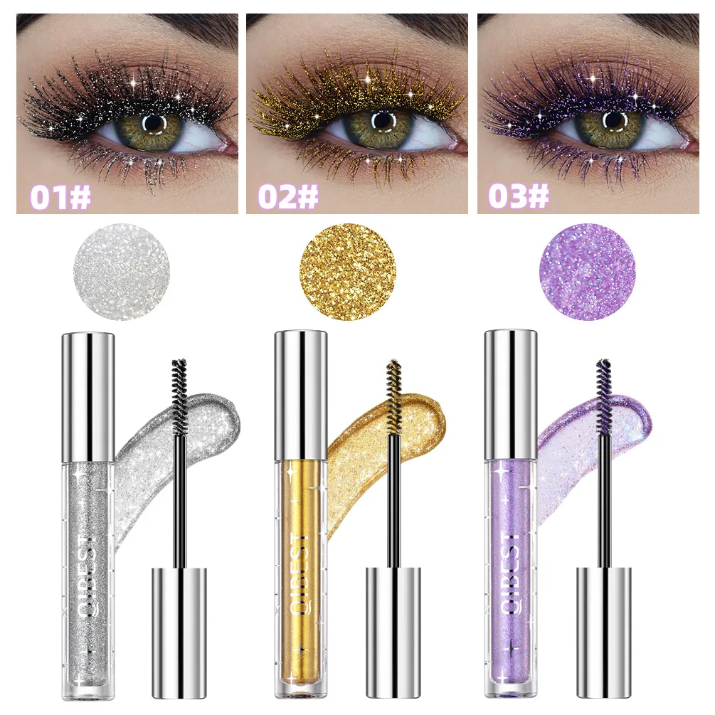 Silver Diamond Glitter Mascara Fast Dry Eyelashes Curls Extension Make-Up Waterproof Long-Lasting Allunga Il Mascara Per Ciglia