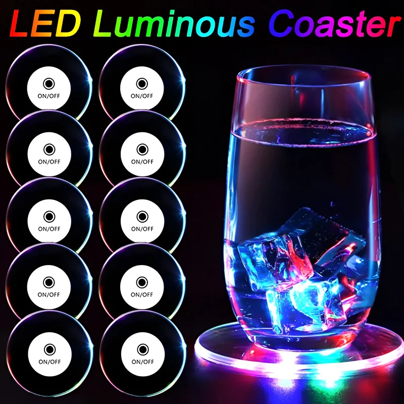 LEDLightedCoasterCoasterCupHolderCupHolderLightsBarMatTable