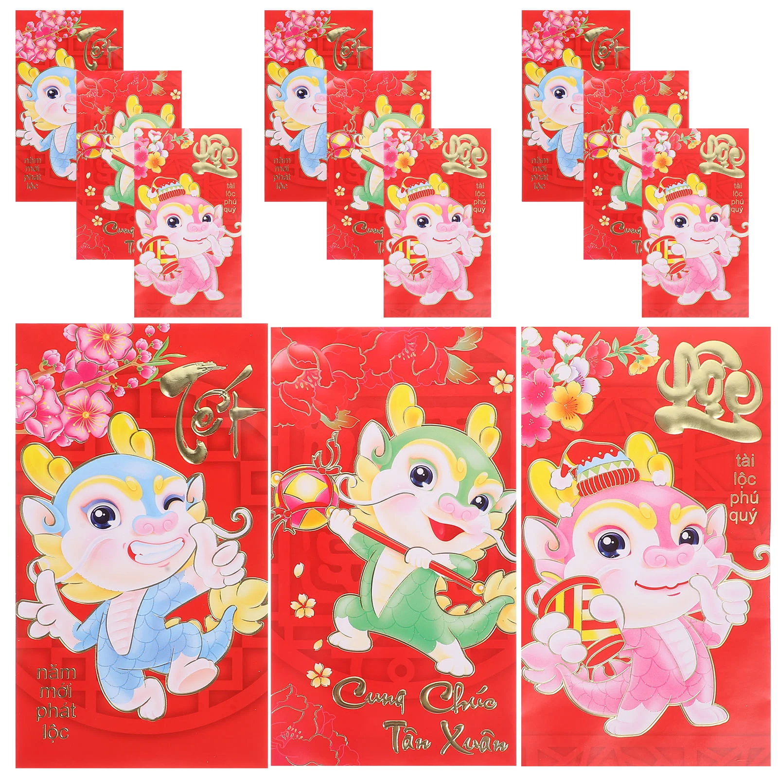 

Vietnamese New Year Red Envelopes Year The Dragon Hong Bao Red Envelopes 2024 Lucky Money Envelopes Red Packet Spring Festival