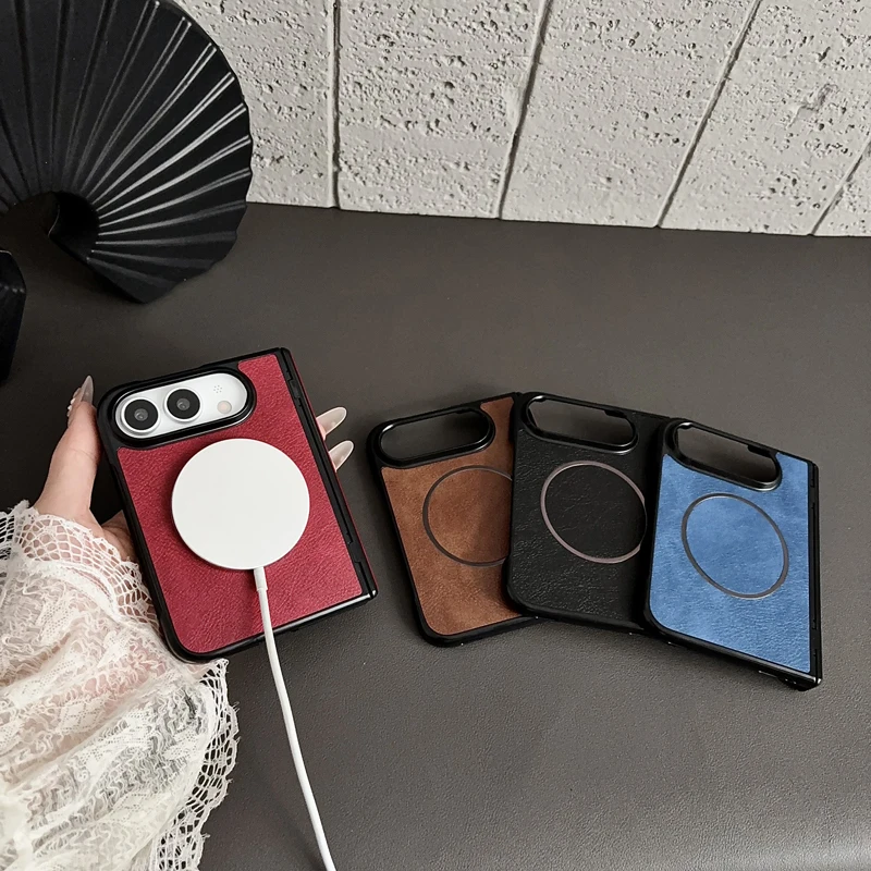 Luxury Magnetic PU Leather Hard Case with Anti-fingerprint Hinge Protection