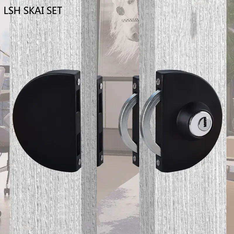 Belt Framed Glass Door Lock Bathroom Double Bolt Sliding Door Hook Lock Home Balcony Stainless Steel Locks Indoor Hardware