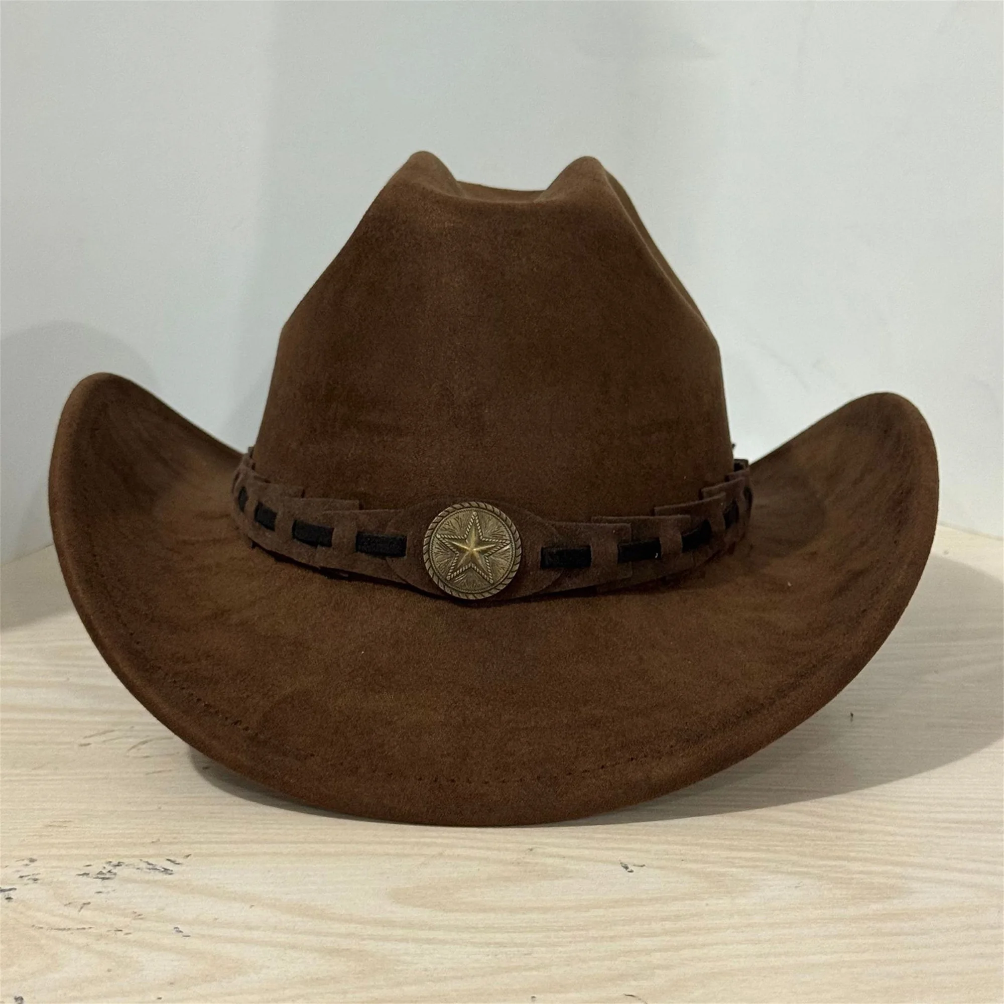 Vintage Style Black Cowboy Hat with Silver Concho Band and Wide Brim - Classic Western Headwear for Men and Women