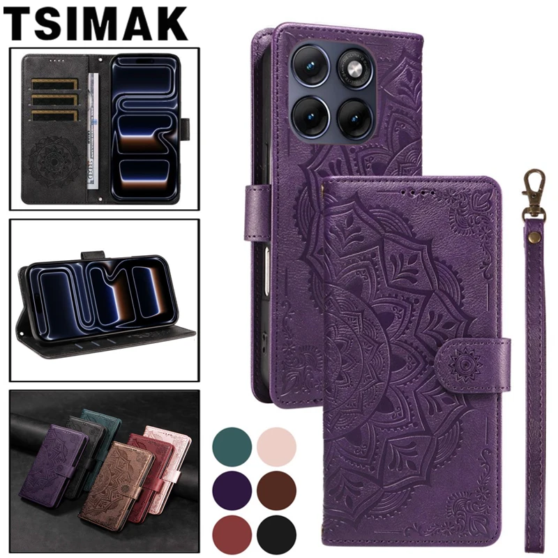 Leather Flip Wallet Phone Case - Sophisticated Design with Card Slots and Magnetic Closure