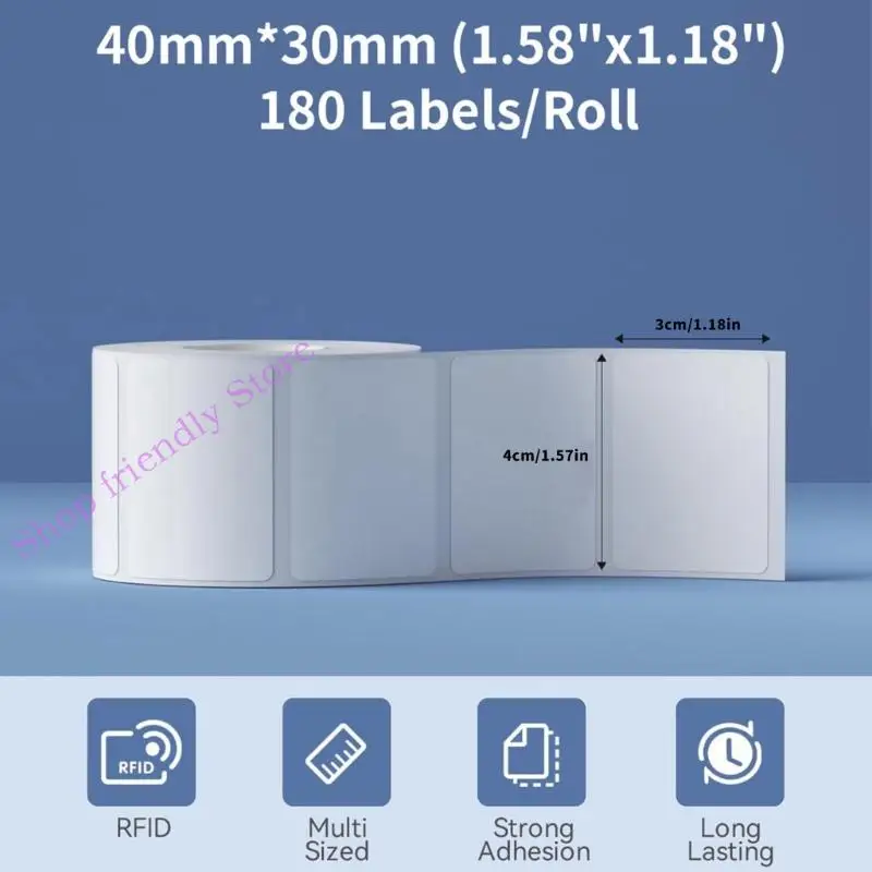 2롤 감열 라벨 롤 40x30mm 대부분의 프린터에 대한 방수, 내유성 및 찢어짐 방지