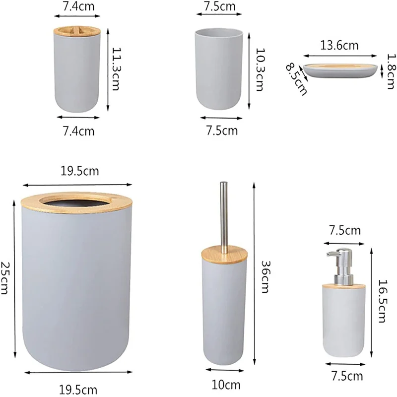 Soap Dispenser Bathroom Accessories Set Bamboo Bathroom Accessories Designer Soap Lotion Dispenser Toothbrush Holder Soap Dish Tumbler Wood Bottle Cup