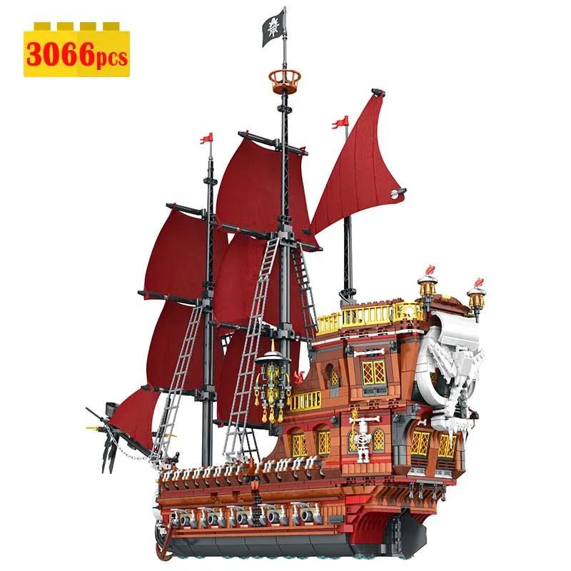 

New Creative Expert Ideas Pirate Revenge Ship Model Assembling Building Blocks Bricks Children's Toy Holiday Birthday Gift Set