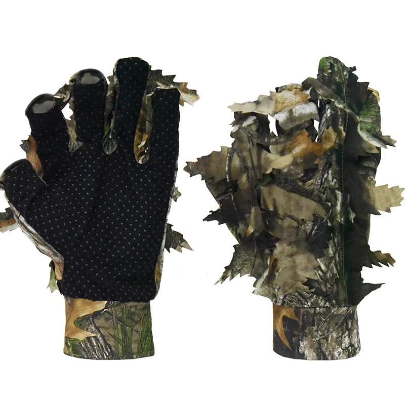 Camo Gloves Tactical Equipment Breathful Anti-slip 3D Camouflage Gloves For Woodland Shooting Feild Hunting Hidden Accessories