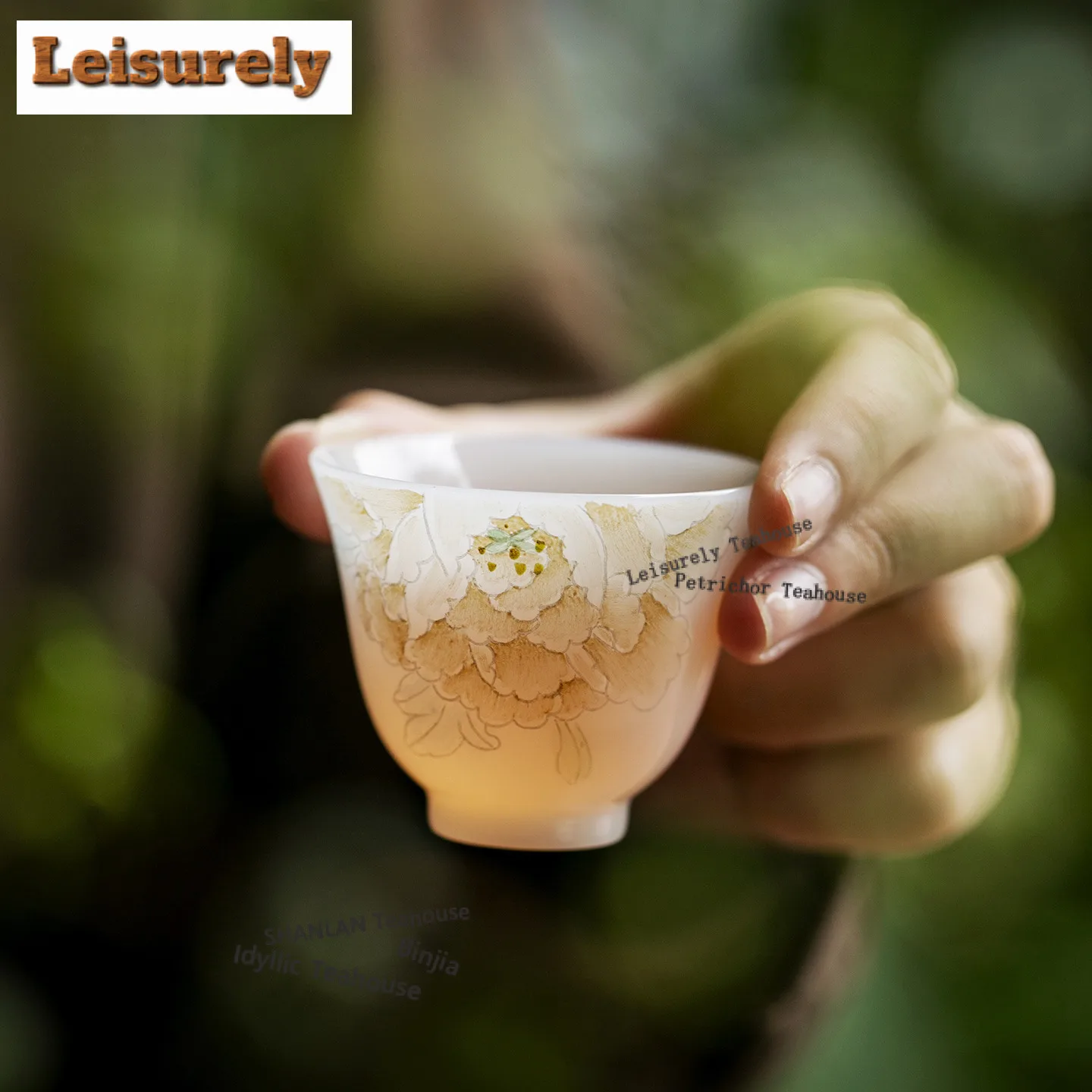 50ml Hand-painted Peony Teacup Boutique Tea Bowl Cute Cup Tea-tasting Personal Cup Jianzhan Master Cups For Tea Supplies Craft