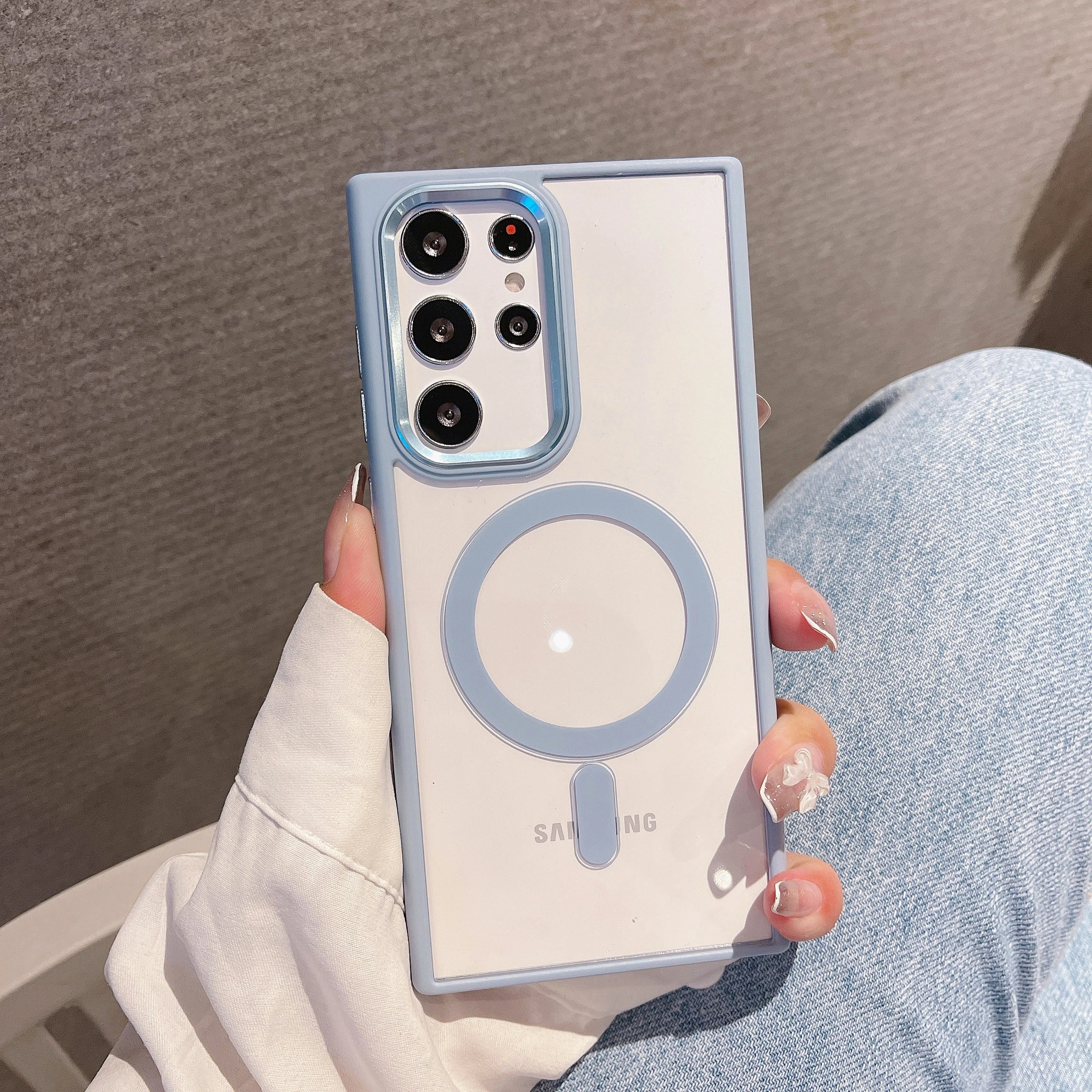 Metal Magsafe Wireless Charging Case For Samsung S22 Ultra