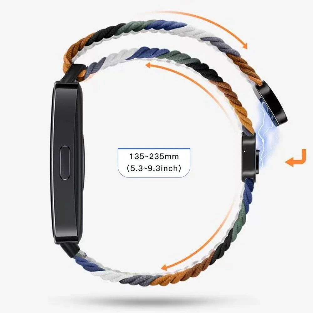 Magnetic Buckle Nylon Braided Loop Strap - Breathable & Comfortable Wristband