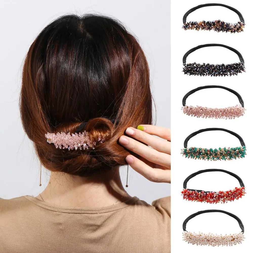 أداة تجديل كريستال اللؤلؤ للنساء ، تويست شعر سحري كلاسيكي ، أدوات تصفيف الشعر ، كعكة سريعة ، دونات ، صانع تجعيد الشعر ، إكسسوارات أغطية الرأس 2