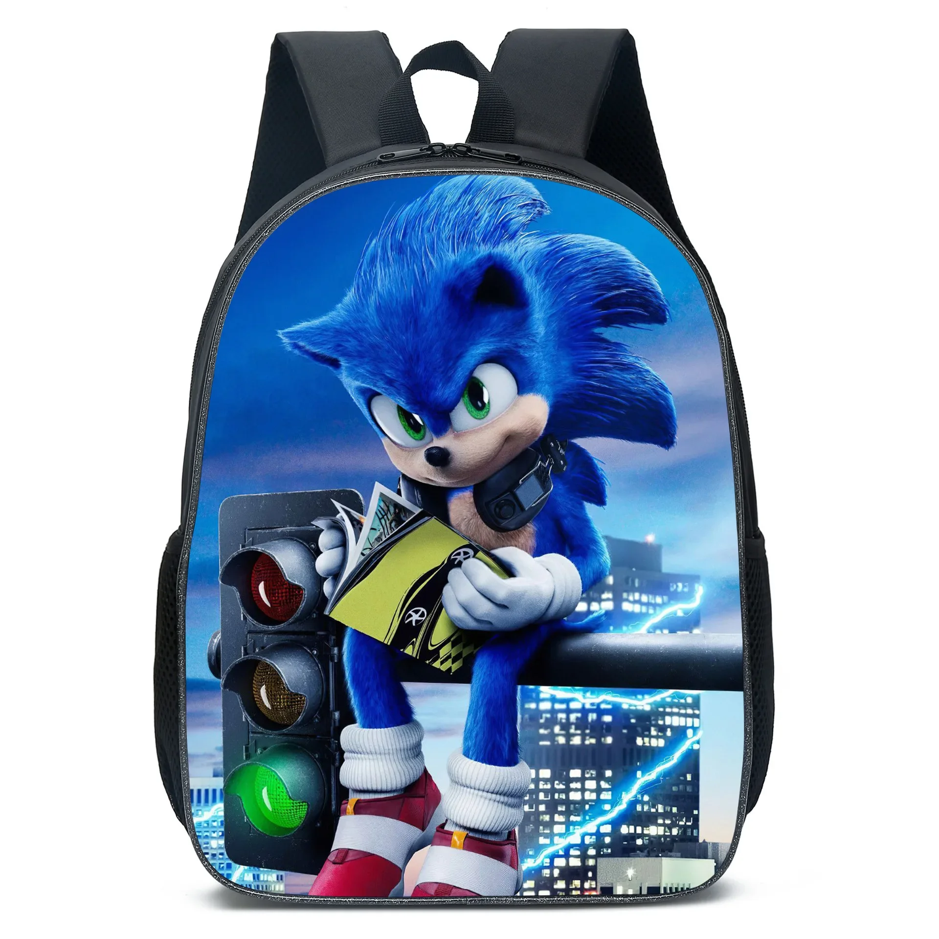 Sonic Cartoon Animation Kids' School Backpack – Primary & Secondary Bag sonic reading