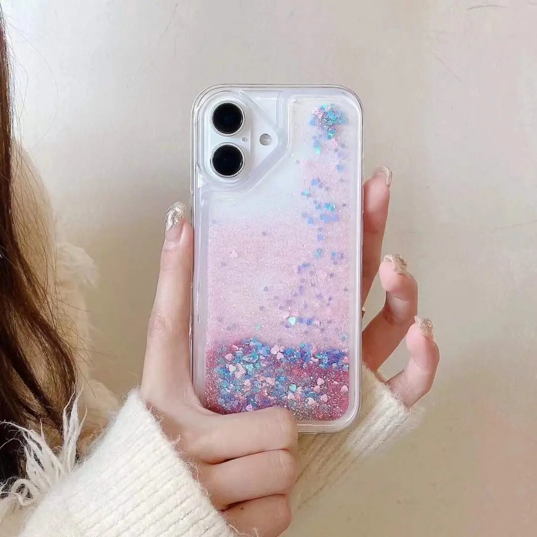 Sparkling Clear Glitter Quicksand Shockproof Phone Case with Bling Sequins