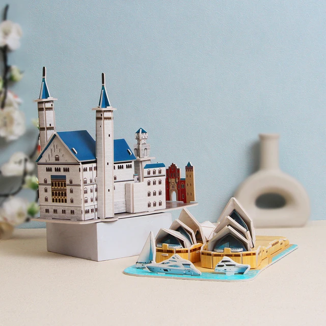 Puzzle 3D en papier créatif pour enfants, bricolage, assemblage de modèles  de construction, décorations de salle