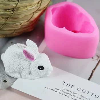 New Cute Rabbit Silicone Mold Chocolate Mu Si Fondant Baking Cake Mold Plaster Drop Glue Handmade Soap Mold 2