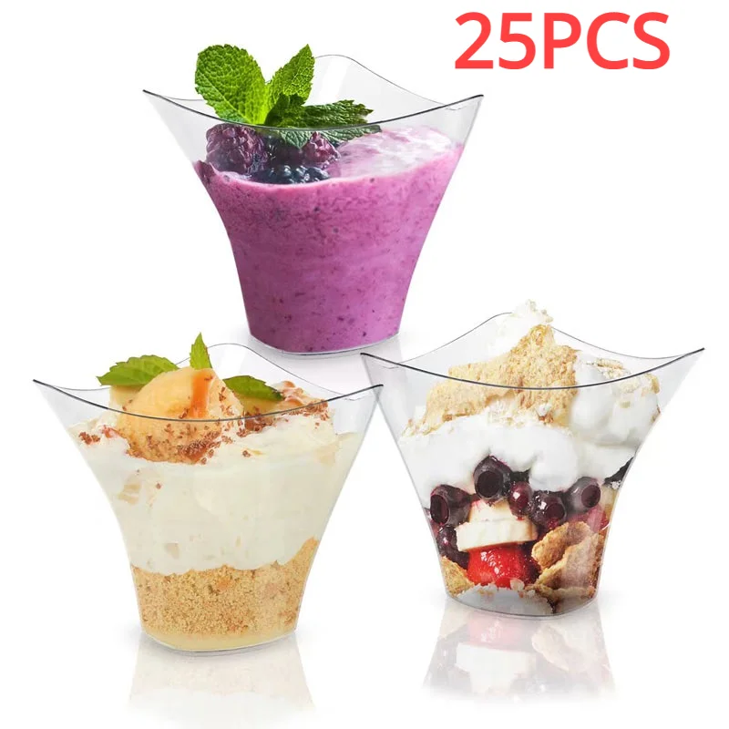 25/50PCS Disposable Dessert Cups for Party Birthday 3.4OZ Twisted Triangle Mousse Dessert Cup Ice Cream Cup Frozen Pudding Cup BEST SELLERS 25/50PCS Disposable Dessert Cups for Party Birthday 3.4OZ Twisted Triangle Mousse Dessert Cup Ice Cream Cup Frozen Pudding Cup BEST SELLERS