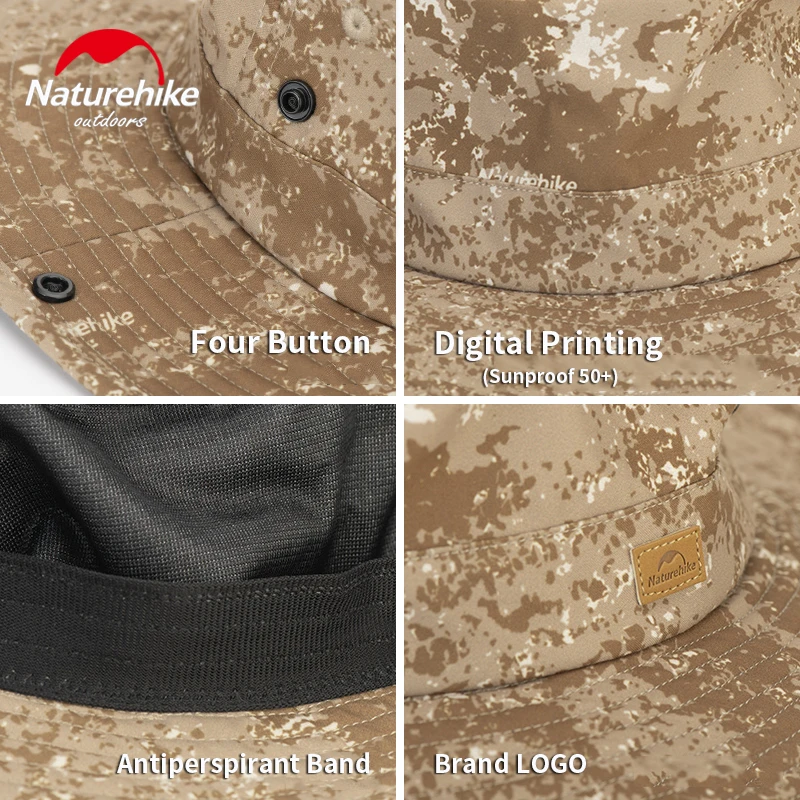 Summer New Camouflage Hiking Hat Fisherman Bucket Hat Camping Hunting Cap Travel Beach Fishing Sunproof Enlarge Brim
