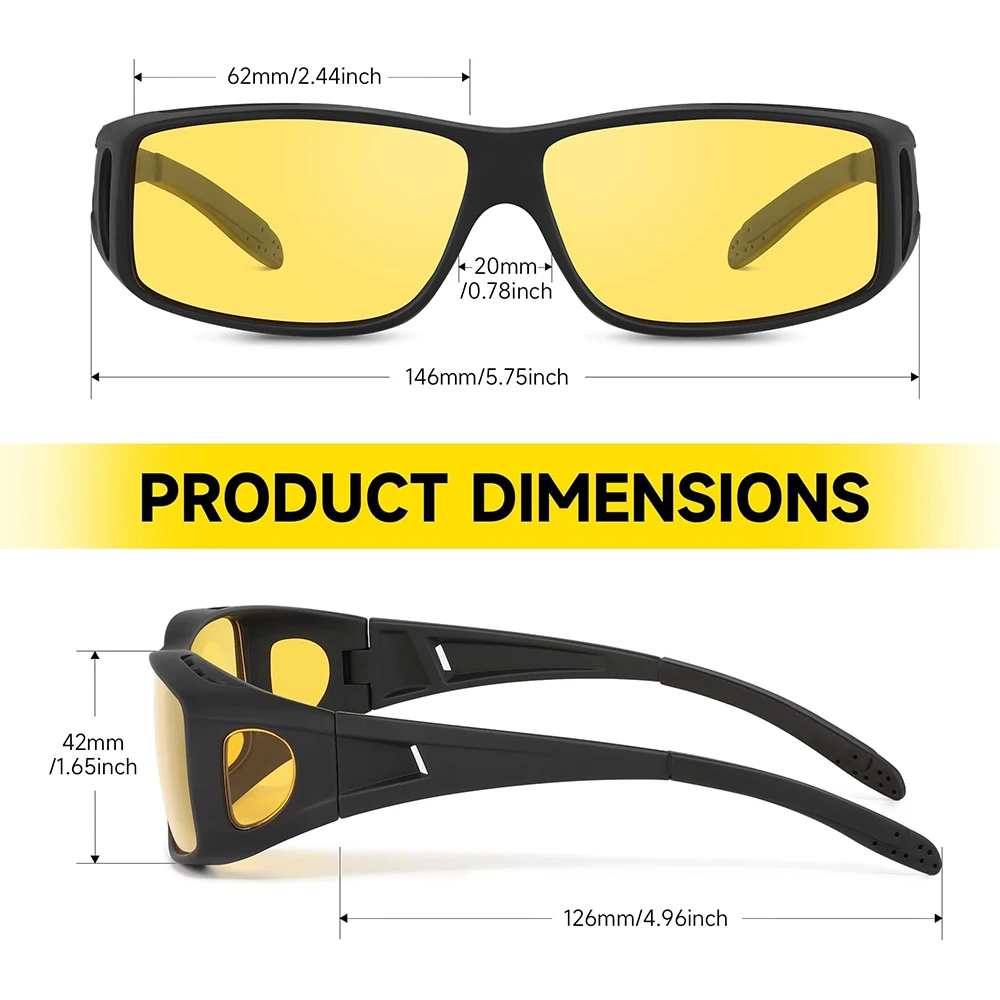 CRIXALIS Polarized Night Vision Anti-Glare Glasses with UV400 Protection
