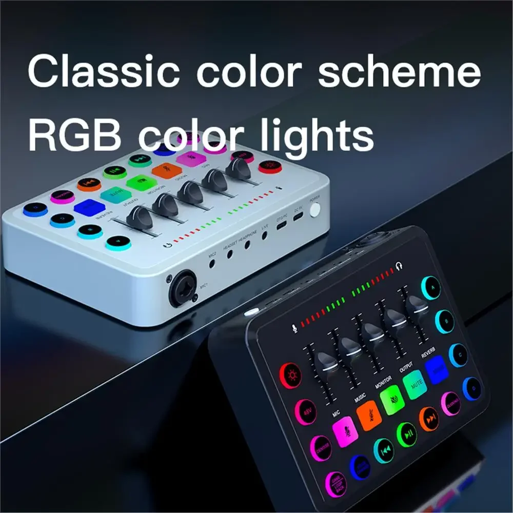 F11 Live Sound Card 5-Channel Mixer Streaming Sound Card Audio Mixer Professional Studio Recording Kit Podcast Accessories Parts audio mixer