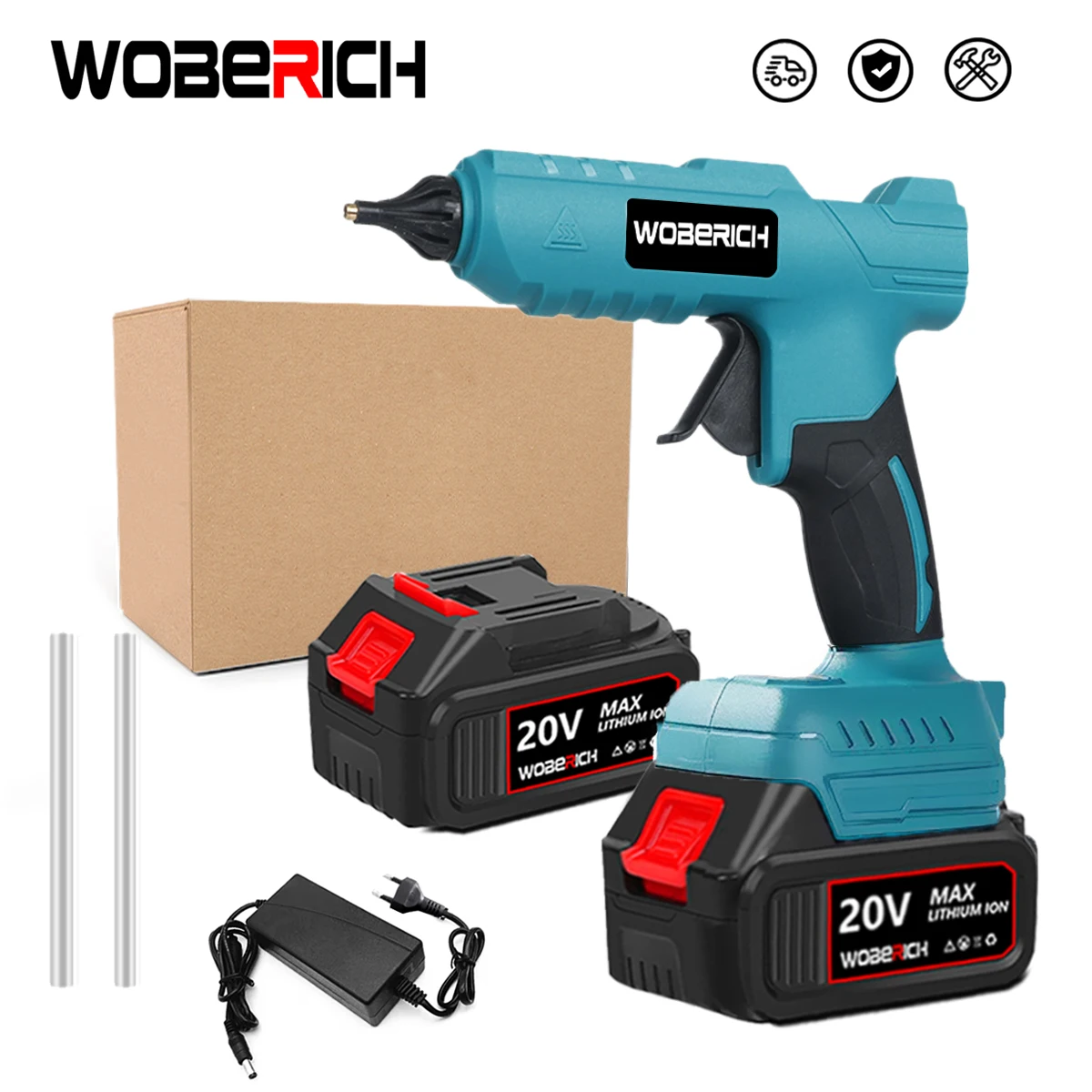 WOBERICH Electric Hot Melt Glue Gun Cordless Electric Glue Grab 11mm Glue Stick Hot Melt Welding Air Gun For Makita 18V Battery, electric hot melt glue gun cordless electric glue grab 11mm glue stick hot melt welding air gun for Makita 18V battery