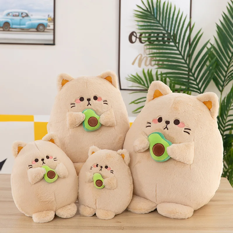 

New Style Avocado Cute Cat Soft Stuffed Plush Doll Toys Delicate Kawaii Home Decoration Birthday Presents for Kids or Friends