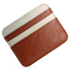 Sleek Genuine Leather Card Holder with RFID Protection (Brown)