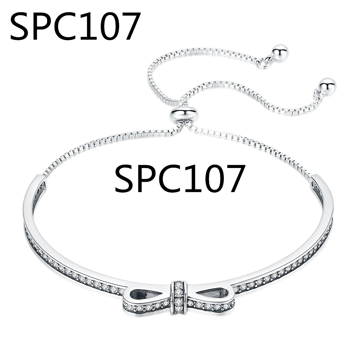 

SPC6 Customized 925 Sterling Silver Heart Crystal Bracelets & Bangles For Women Girl Valentine's Day present pulseira