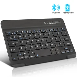 Mini teclado sem fio bluetooth teclado para ipad telefone tablet russo spainish recarregável teclado para android ios windows