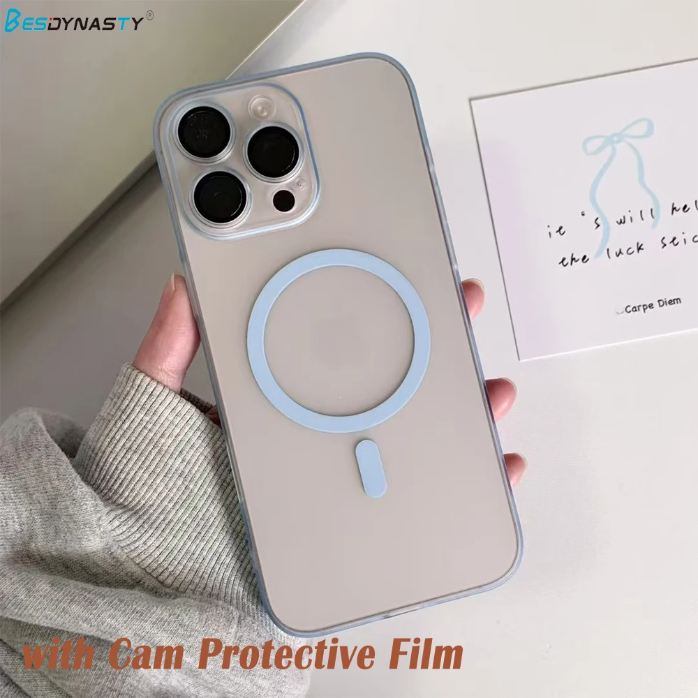 Matte Ultra-Thin Magnetic Wireless Charging Case - Hard Translucent Cover