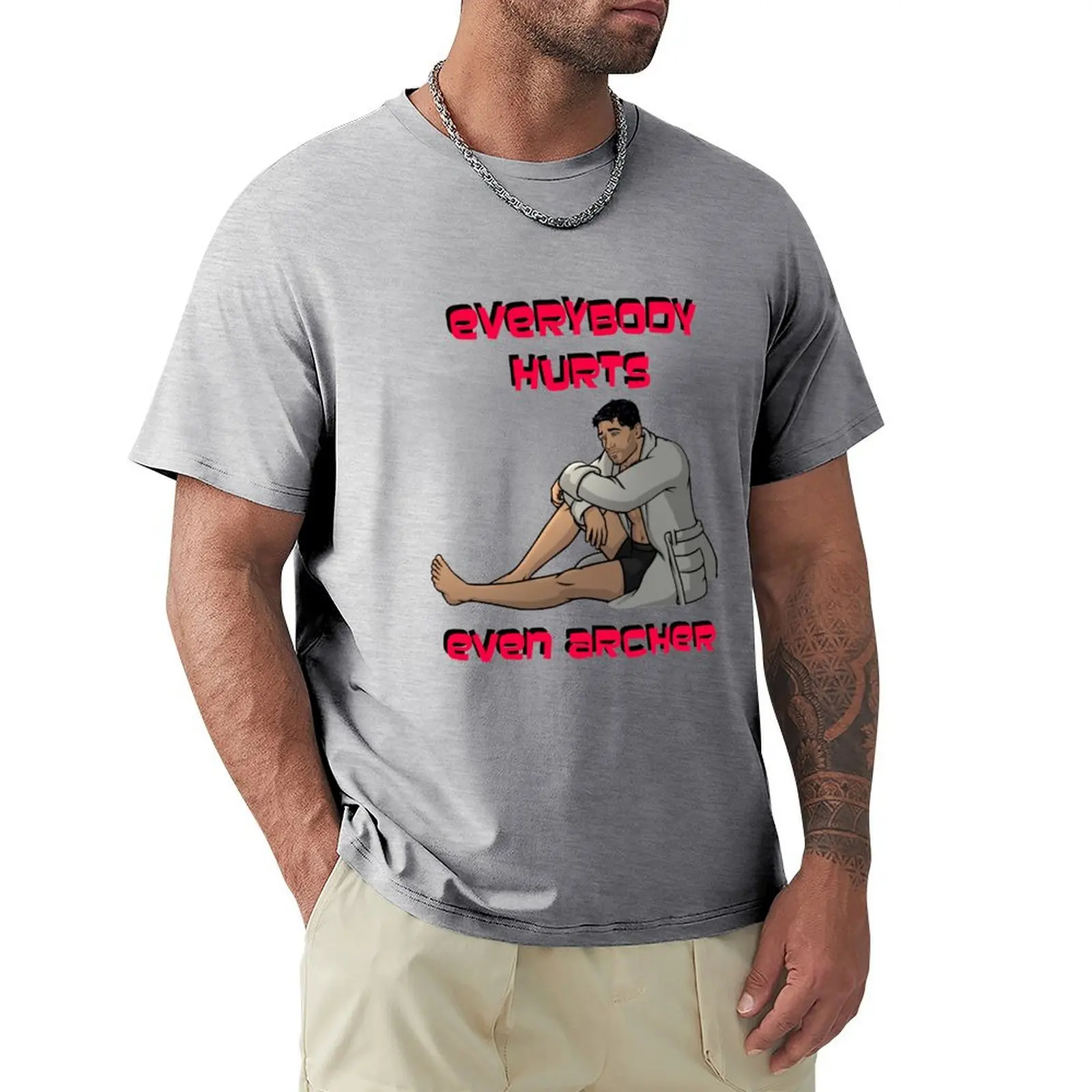 Archer Piangente Archer Distrutto Archer Stagione 10 T-Shirt Asciugatura Rapida Grafica Moda Coreana T-Shirt Grafiche Da Uomo Pack