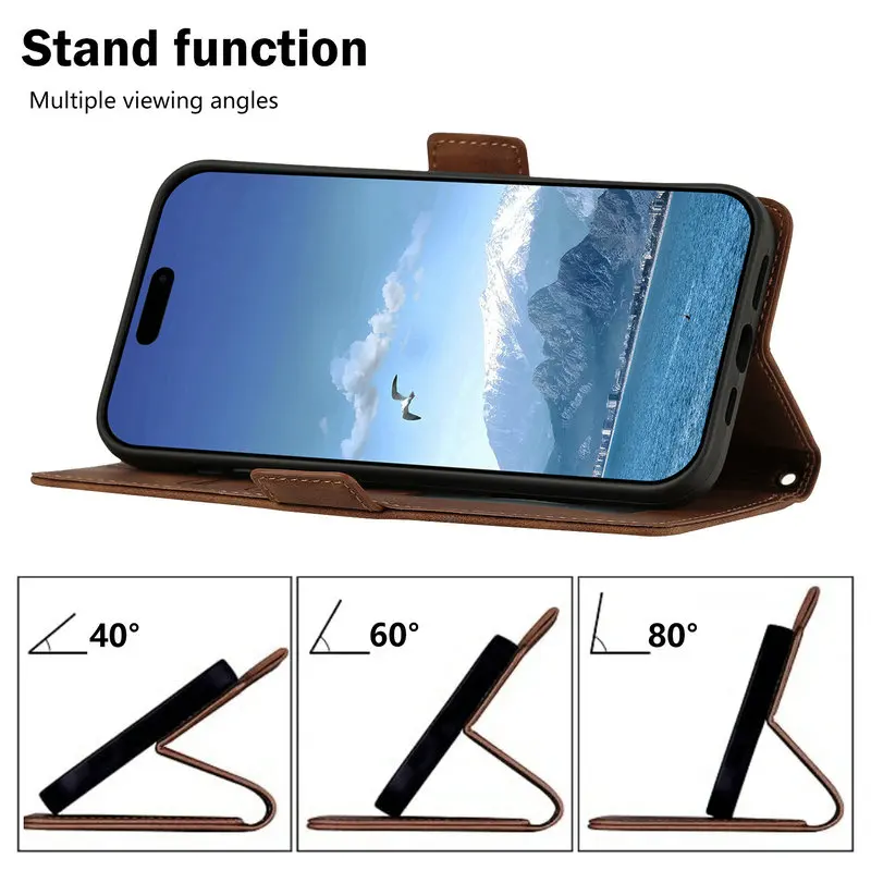 Luxury Leather Wallet Book Case - Elegant Protective Cover