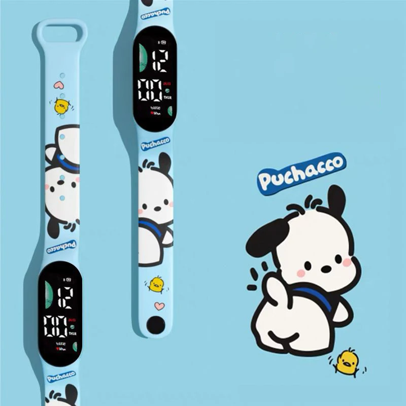 Часы Sanrio с мультяшным принтом, милые электронные часы, умный Браслет, Мультифункциональные светодиодные часы для студентов с анимацией, подарок