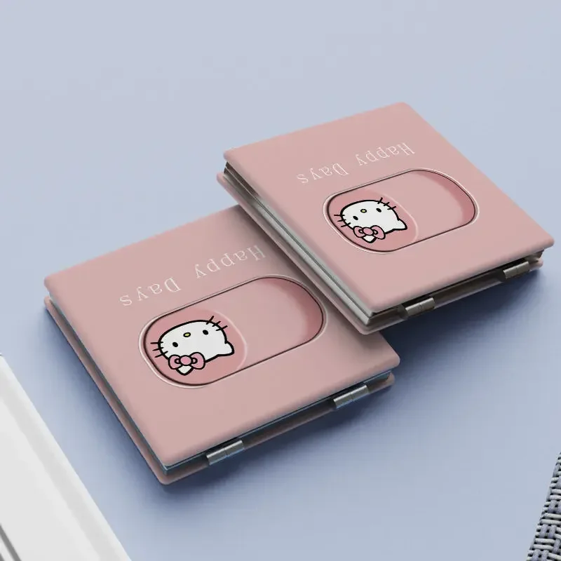

Оригинальное зеркало для макияжа Sanrio Kawaii Hello Kitty, мультяшная девушка, розовое, высокое разрешение, складное портативное зеркало для макияжа, милый подарок