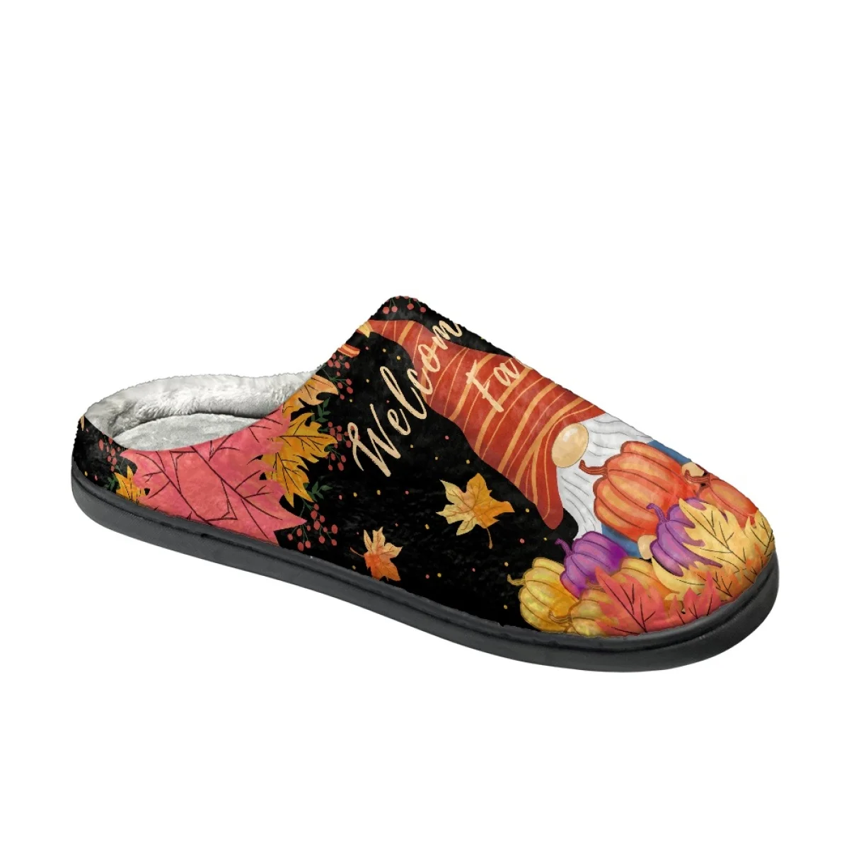 Halloween Cartoon Dwarf Pumpkin Pattern Ladies Autumn Winter Round Toe Home Cotton Slippers Brand Comfortable Warm Plush Shoes