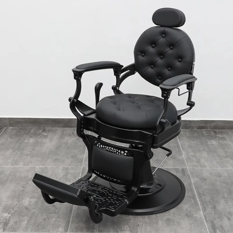 Hydrolic Barber Chair Standing Mat Headrest Professional Vintage Barber Chair Base Tool Portable Mobile Cadeira Salon Furniture