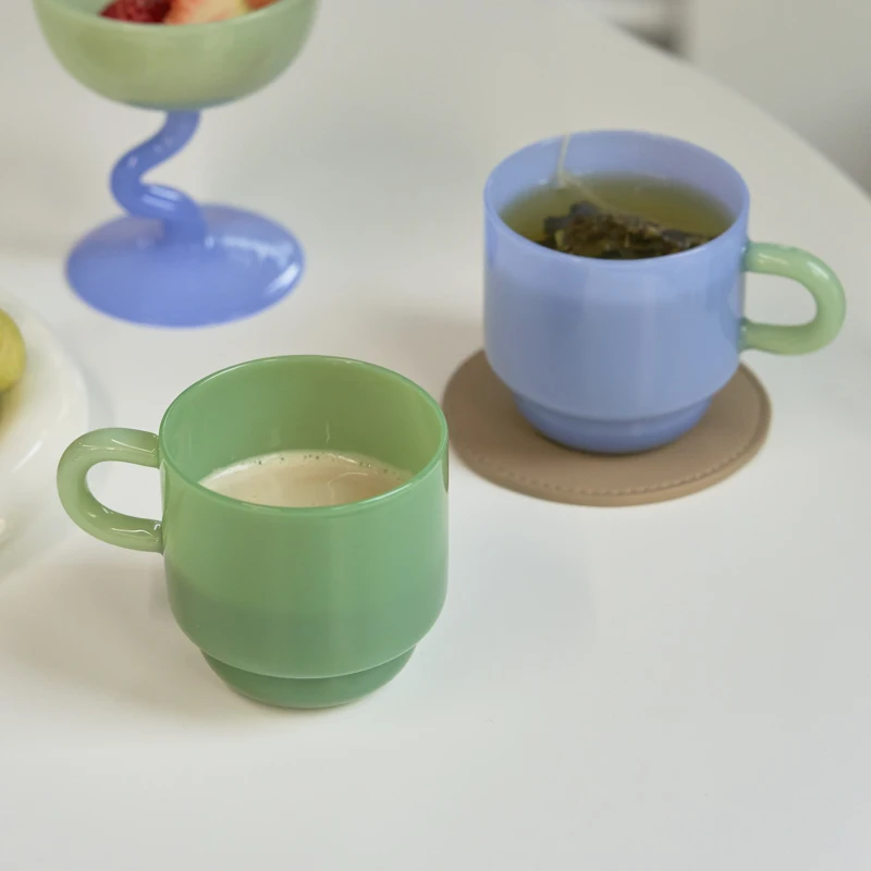 Jade Glass Cup Retro Green Glass High Borosilicate Heat resistant Tea Cups Coffee Mug Drinkware Dinking milk water