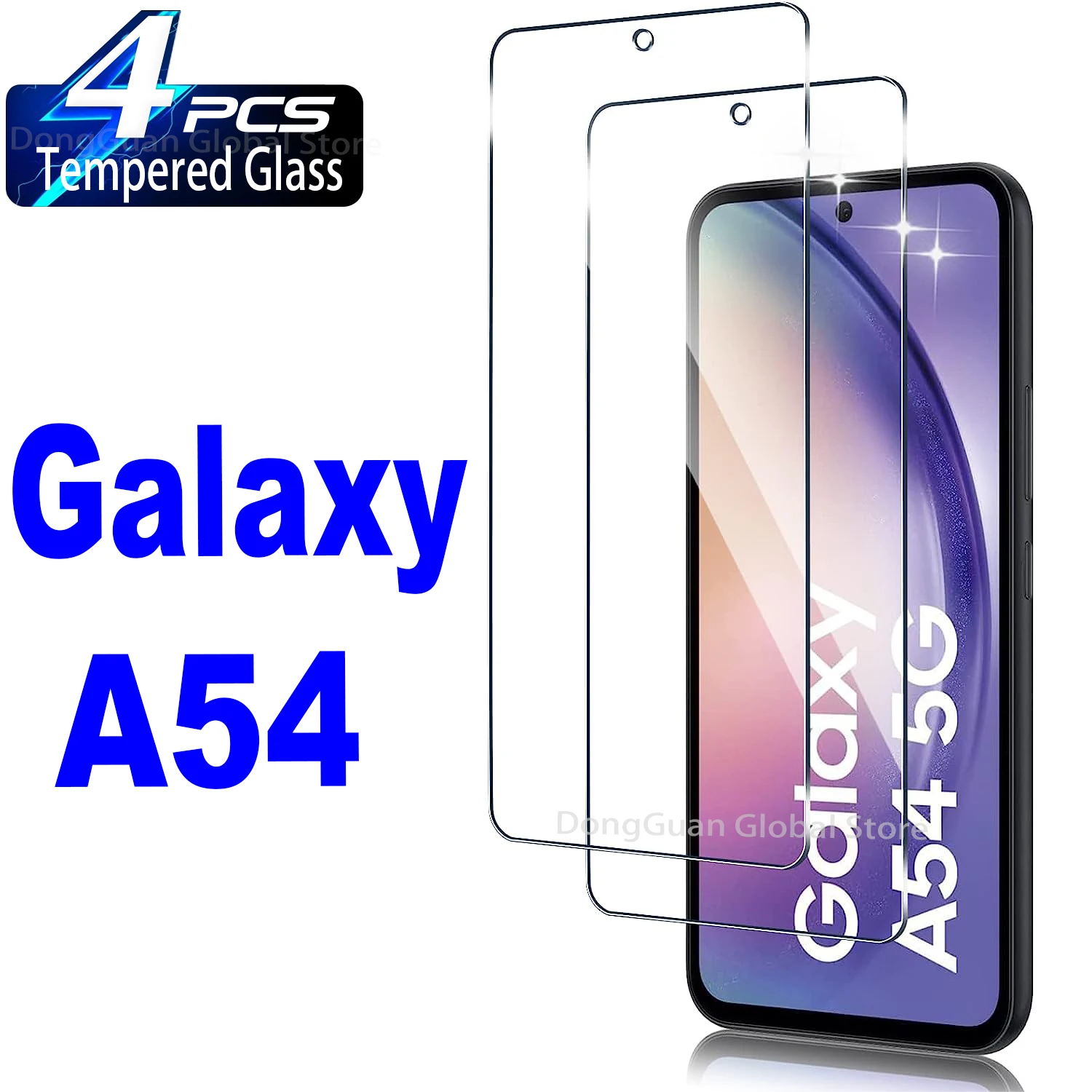 2Pcs/4Pcs 9H Tempered Glass For Samsung Galaxy A54 5G Screen Protector Glass Film 2pcs tempered glass for samsung a32 a22 5g full coverage anti scratch screen protector 2 5d 9h film glass for galaxy a22 4g