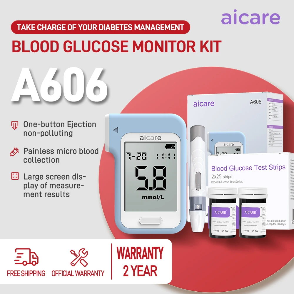 Blood Glucose Monitoring Kit with Test Strips and Lancing Device for High Blood Sugar Management