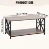 40" Farmhouse Coffee Table, Rectangle Coffee Table with Open Storage Compartment, Wooden Rustic Cocktail Table for Living Room 5