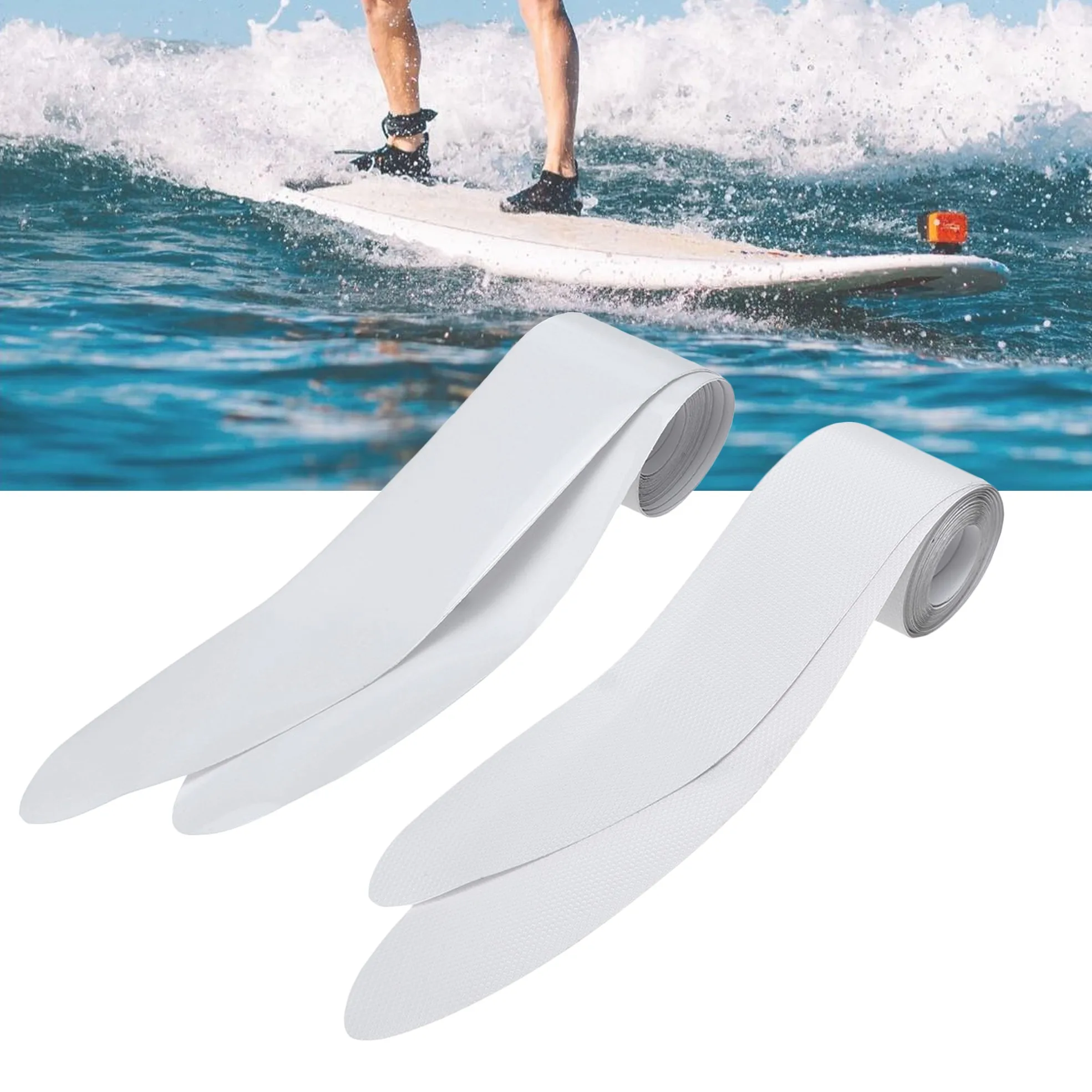 Clear Stand Up Paddle Board Rail Protector Tape SUP Rail Tape Transparent Surfboard Rail Saver SUP Accessories(2pcs in a roll) 2pcs roller guides feather loc board multi purpose clear cut precision stock guides anti rebound safety pushing auxiliary tool