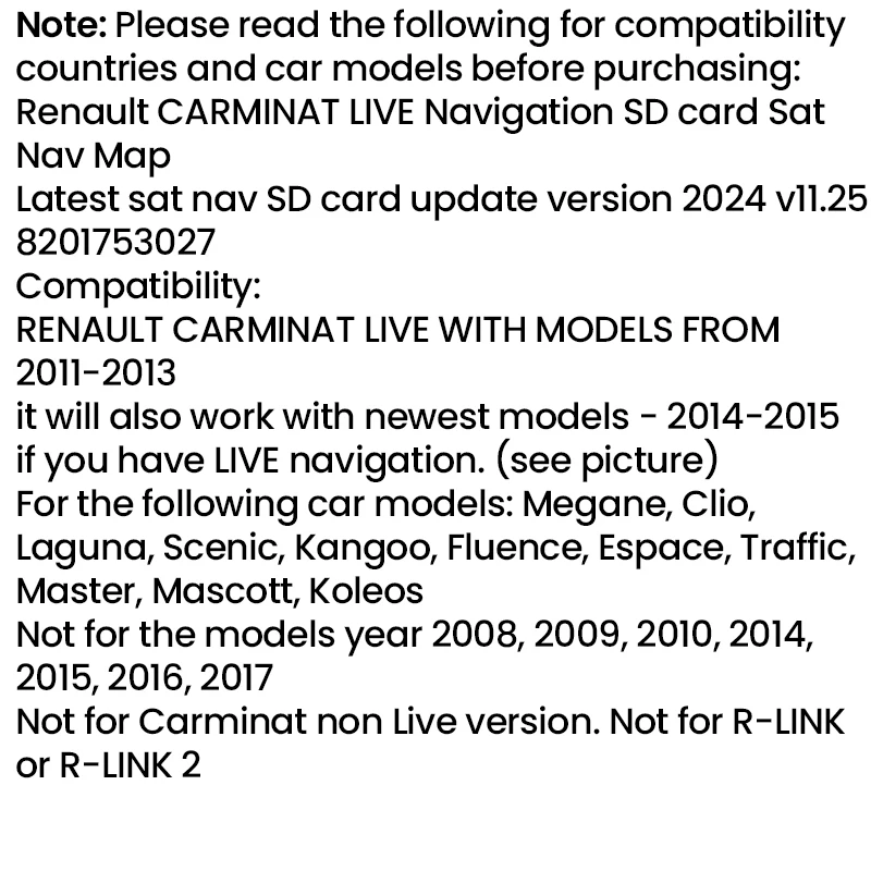 UPDATE MAP SAT NAV RENAULT CARMINAT LIVE ver 11.25 / SPEEDCAM NEW