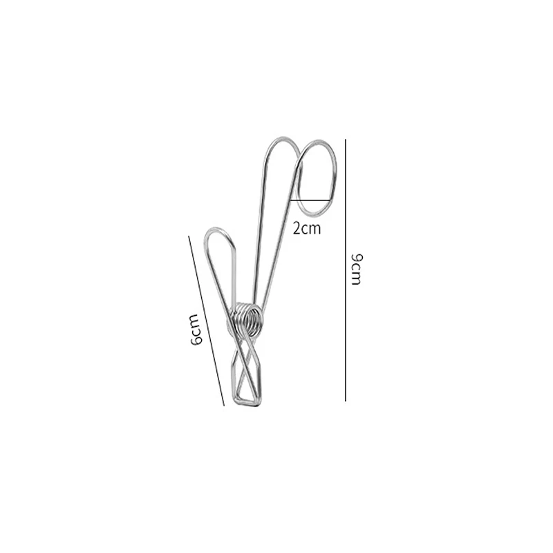 Clip a coda lunga in acciaio inossidabile da 4 pezzi con ganci