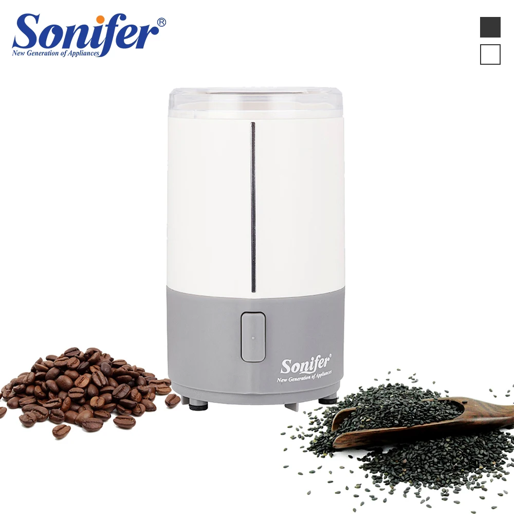 Moulin à café électrique moulin à grains herbes noix acier inoxydable 220V Sonifer