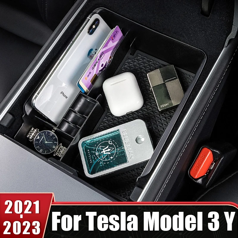 

For Tesla Model 3 Y 2021 2022 2023 Car Central Console Armrest Box Storage Container Organizer Holder Tray Interior Accessories