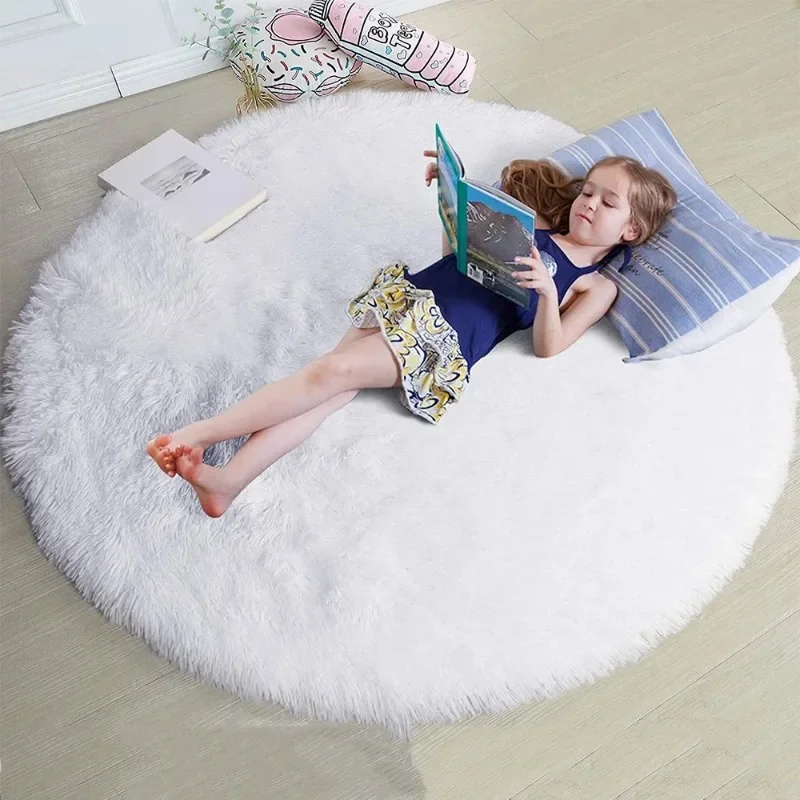 Soft Plush Round Rug Mat for Living Room Bedroom Kid Room Salon Decor plush rug,decorative carpet,plush carpet