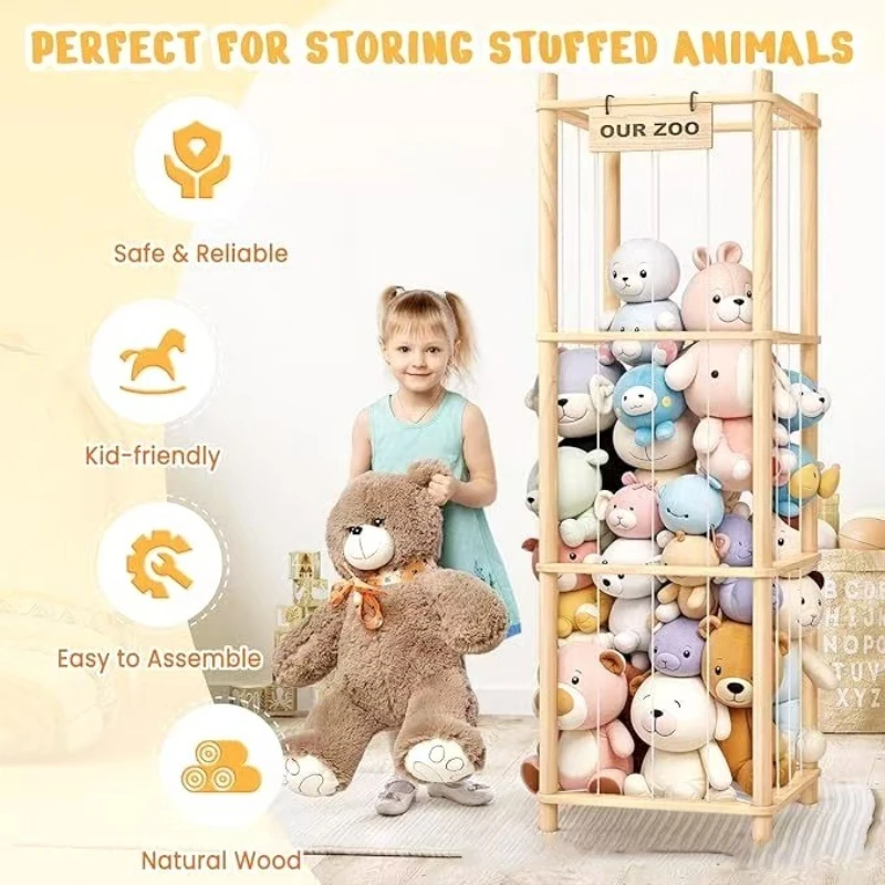 Stuffed Animal Storage & Organizer, Holder for Toys, To Assemble, Ideal for Bedroom and Doll Storage, Black Friday Deals - 2