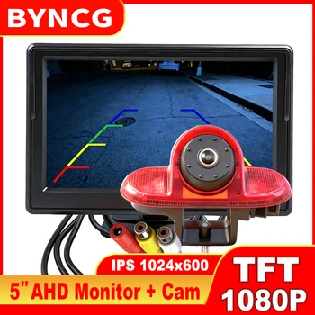 Monitor per Auto 5 Pollici Schermo IPS AHD CVBS LCD TFT Telecamera di Retromarcia 1080P Luce Freno per Renault Trafic Opel Combo Vauxhall Nissan